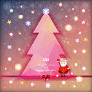Happy New Year card or background with tree and snowflakes N4