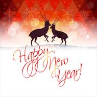2014 Happy New Year card or background with Santa`s hat N14