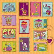 Funny Circus Postage Stamps