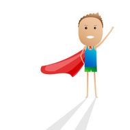 Superhero kid cartoon vector on white backgroung