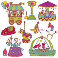 Vector set Vintage Circus Set