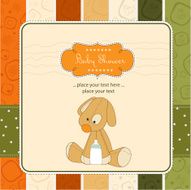 baby shower card with puppy N18