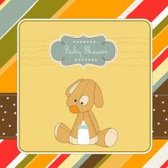 baby shower, colorful card with puppy dog