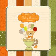 baby shower card with cute teddy bear N86