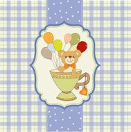 baby shower card with cute teddy bear N88