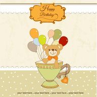 baby shower card with cute teddy bear N90