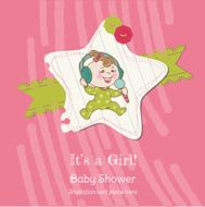 Baby Girl Shower and Arrival Card N7