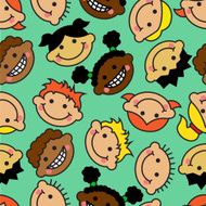 seamless background with faces of children different nationalities
