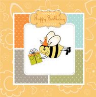 birthday card with bee N13