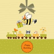 birthday card with bee N14