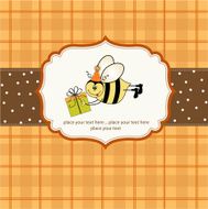 birthday card with bee N18