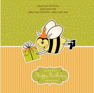 birthday card with bee N19