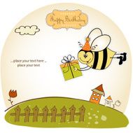 birthday card with bee N20