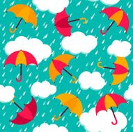 Seamless pattern with colorful umbrellas N4