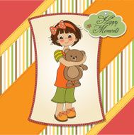 young girl going to sleep with her favorite toy N11