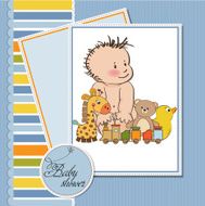 Baby boy shower card N119
