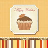 cute happy birthday card with cupcake N15