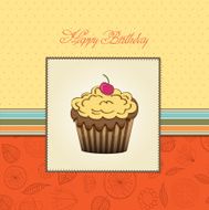 cute happy birthday card with cupcake N16