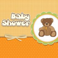 baby shower card with teddy N18