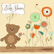 baby shower card with teddy bear toy N86