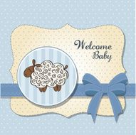 cute baby shower card with sheep N45