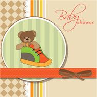 shower card with teddy bear hidden in a shoe N13