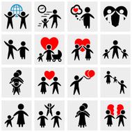 People Family Pictogram Set web icon