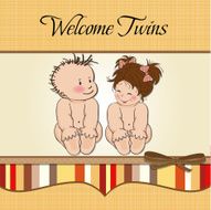 Baby twins shower card N18