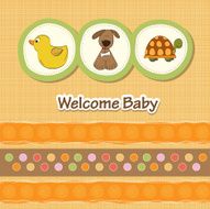 baby shower card with funny animals N15