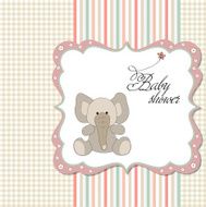 romantic baby girl announcement card N22