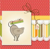 new baby shower card with cat N32