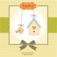 new baby announcement card with chicken N18