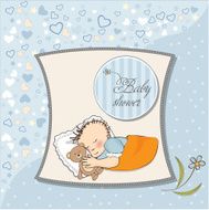 baby shower card with little boy N31