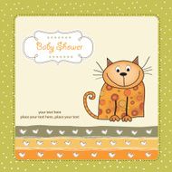 new baby shower card with cat N33
