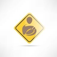 mothers with children yellow sign icon