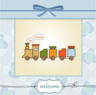 baby shower card with toy train N20