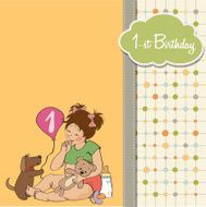 little girl with at her first birthday N12