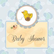 baby shower card with duck toy N17