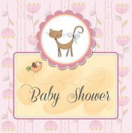 new baby shower card with cat N37