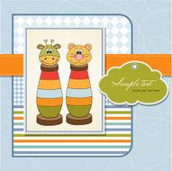 childish card with toys N4