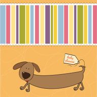 funny shower card with long dog N10