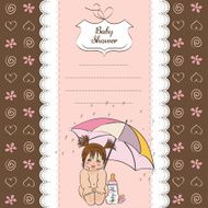 Baby girl shower card N100
