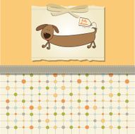 funny shower card with long dog N11