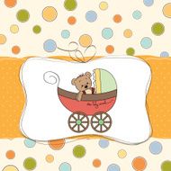 funny teddy bear in stroller N18