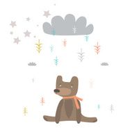 Baby bear and magic rain
