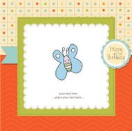cute baby shower card with butterfly N10