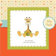 baby shower card with giraffe N8