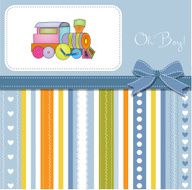 baby shower card with toy train N21