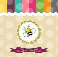 baby shower card with funny little bee N4