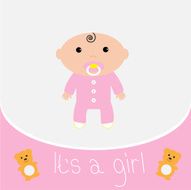 Baby girl shower card N103